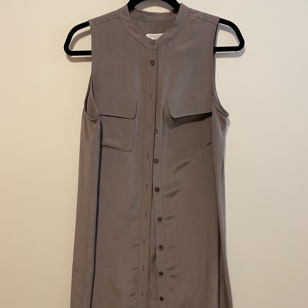 Grey Equipment Sleeveless Blouse - Size M